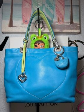 Brighton “Heart Stitch” reversible leather tote (vintage/Y2K-era Brighton)